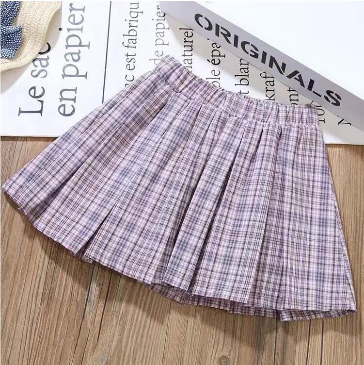 Детская одежда, весенне-осенние модели, костюм с клетчатой ​​юбкой для девочек, свитер с длинными рукавами, детский костюм, детская одежда