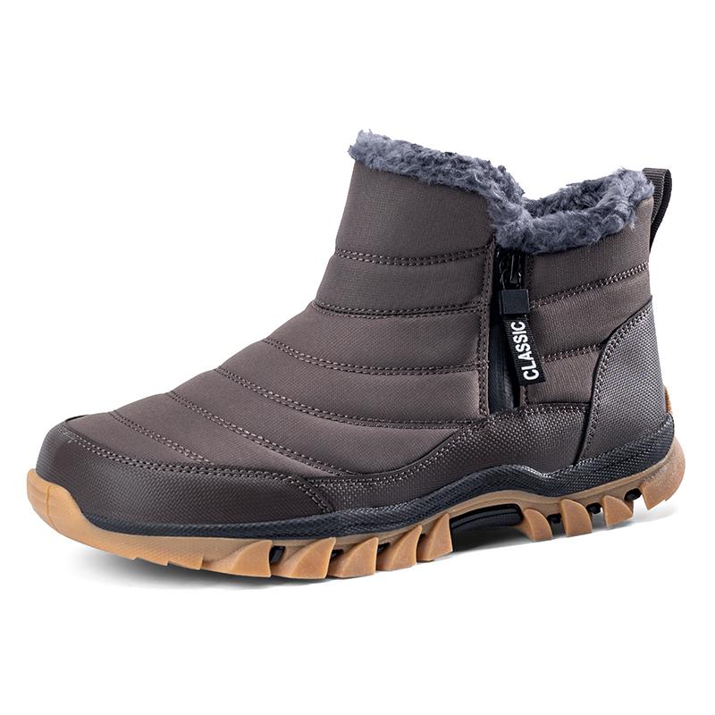 Модные зимние ботинки 2024 года для мужчин, повседневная обувь для босых ног, рабочая обувь для улицы, женские теплые меховые мужские ботинки по щиколотку, мужские зимние ботинки больших размеров
