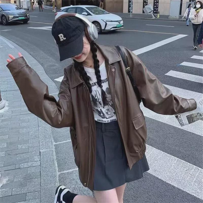 Кожаная мотоциклетная куртка Maillard American Retro Brown - ветрозащитная и стильная