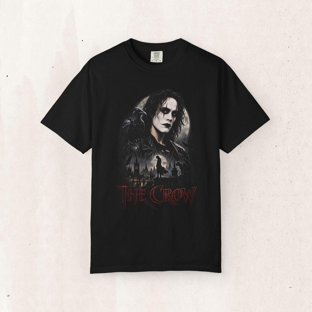 The Crow Gothic Tee, Garment-Dyed Vintage-Style Shirt (S-4XL)