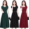 Large Size Dress Women's Summer Skirt Short Sleeved Medium Length Slim Fit A-line Skirt