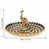 Metal Material Peacock Shape Tray Golden Blue Color Snack Serving Plate  Home Storage
