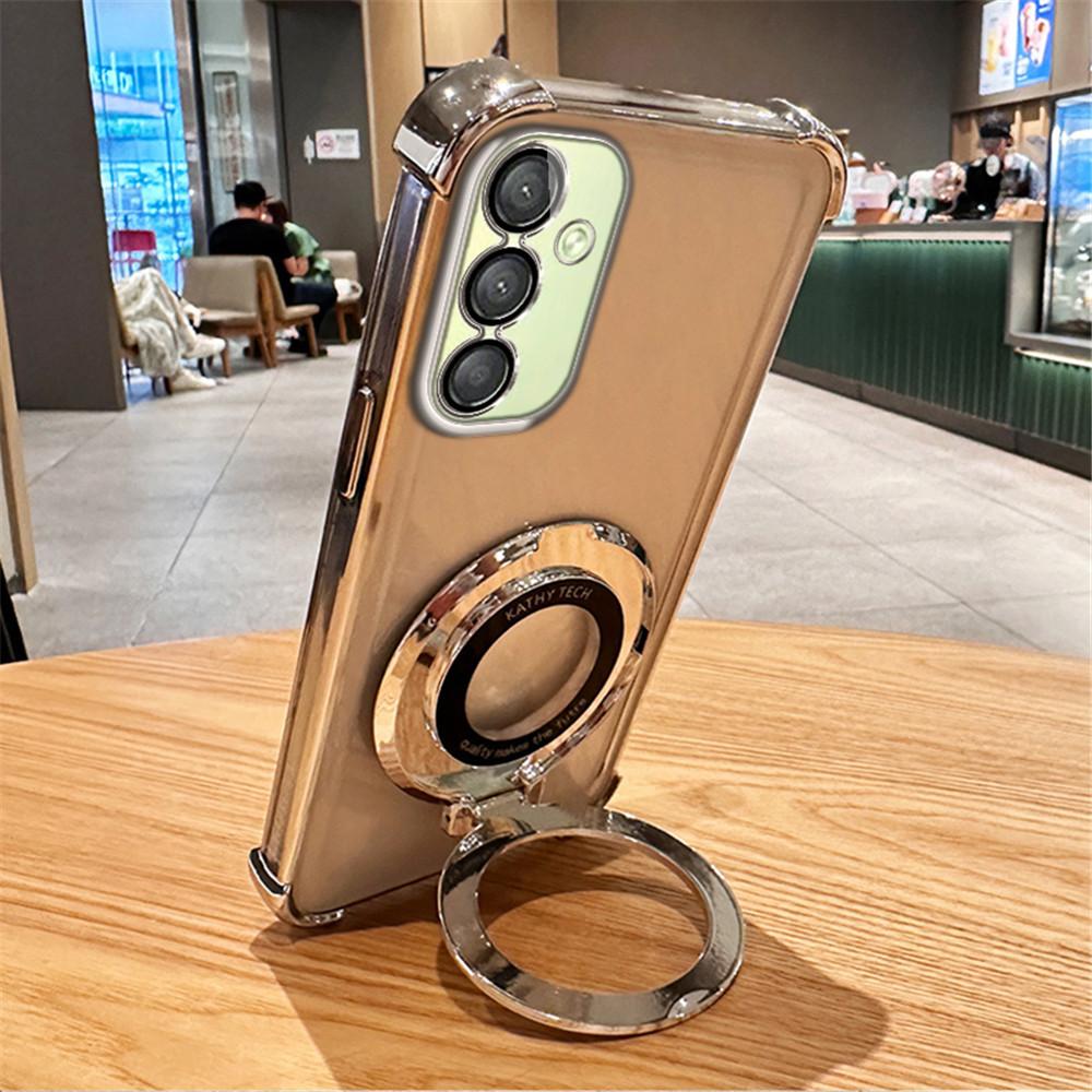 Transparent Shockproof Magnetic Stand Case For Samsung A55 A35 A25 A15 A05 A05S A14 A24 A34 A54 A04 Soft Silicone Phone Cover