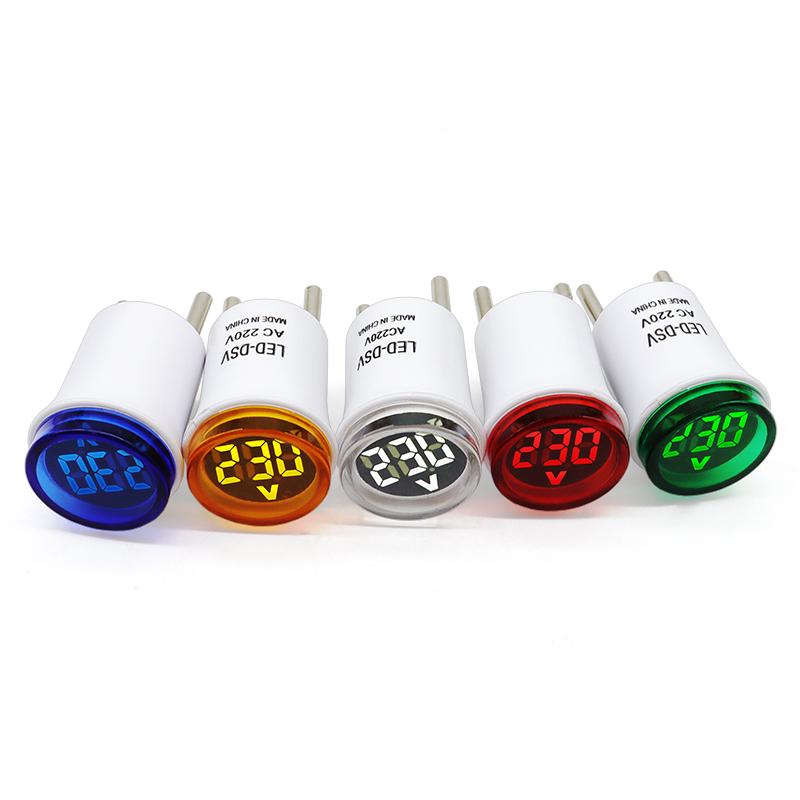AC50-500V Voltage Meter EU Plug LED Digital Display Voltmeter Indicator Light Pilot Lamp Tester Detector