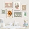 Мультяшная мышь, гусь, лев, кролик, утка, постеры и принты, скандинавские ретро настенные картины, декор для детской комнаты, настенная живопись на холсте
