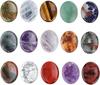 Natural Crystal Stone Oval Worry Stone, Palm Stone Set, Multiple Crystal Blends, Ideal Gift for Friends and Family, 5 Pcs Random.