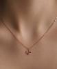 Loveenb [14K Gold] Matte Line Heart Necklace