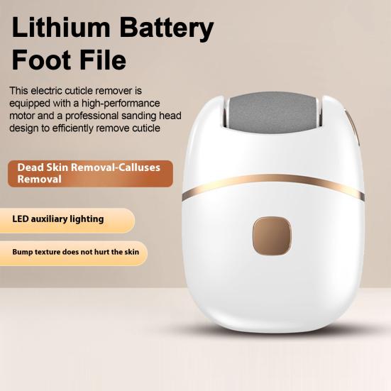 Электрическая пилка для удаления мозолей с регулируемой скоростью, пилка для ног со светодиодной подсветкой и защитой, перезаряжаемая шлифовальная машинка для ног, эргономичный инструмент для педикюра