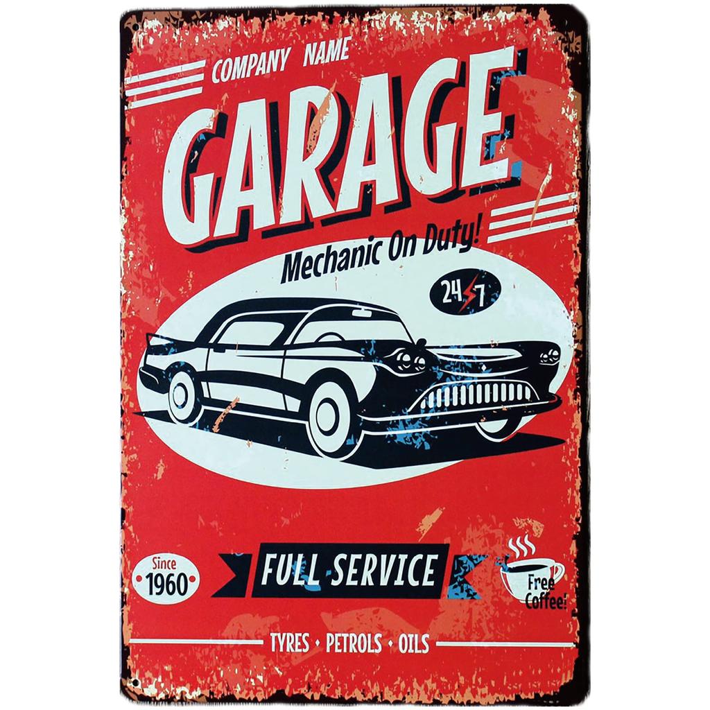 Металлическая табличка Простой гараж Набор из 5 металлических пластин Американский винтажный стиль Настенное украшение Ретро Разные товары Декор Металлические разные товары