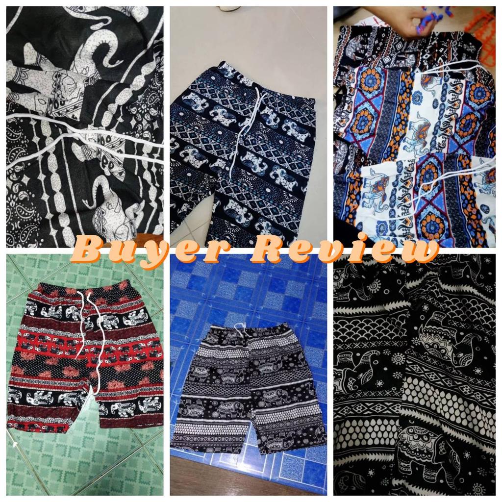 Elephant Pants Shorts Adjustable Elastic High Waistband Strap Rope Women Print Thailand Casual Streetwear Beach Bohemian Retro Vintage Boho