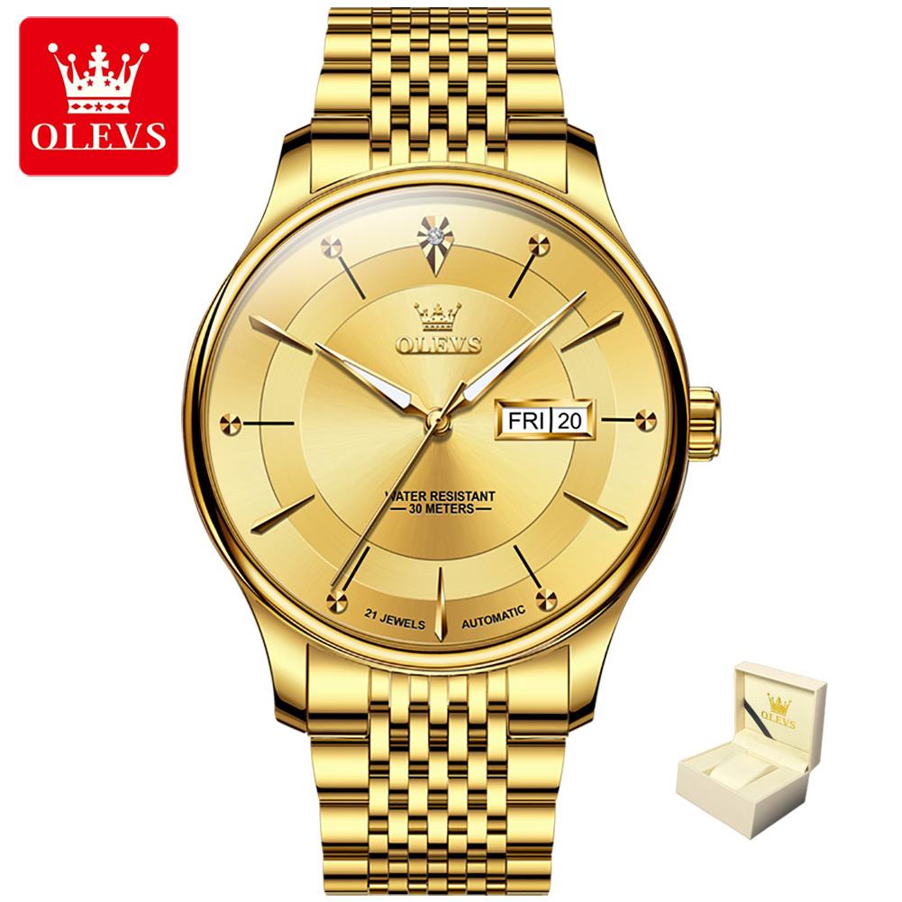 OLEVS New Top Men's Watch Simple Dual Calendar Mechanical Watch Fashion Men's Watch High -end High -end
