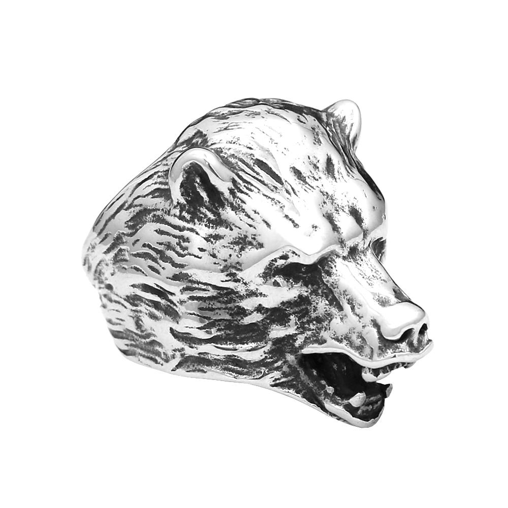 Винтажная мода скандинавское кольцо с медведем для мужчин и женщин из нержавеющей стали кольцо с изображением викингов в виде животных уникальный амулет ювелирные изделия подарки дропшиппинг