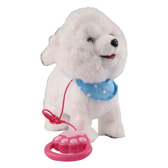 Interactive Walking Plush Puppy Toy with Touch Sensing Tongue Licking Motion Lifelike Sounds Electric Dog Plushie with Leash Simulation Stuffed
