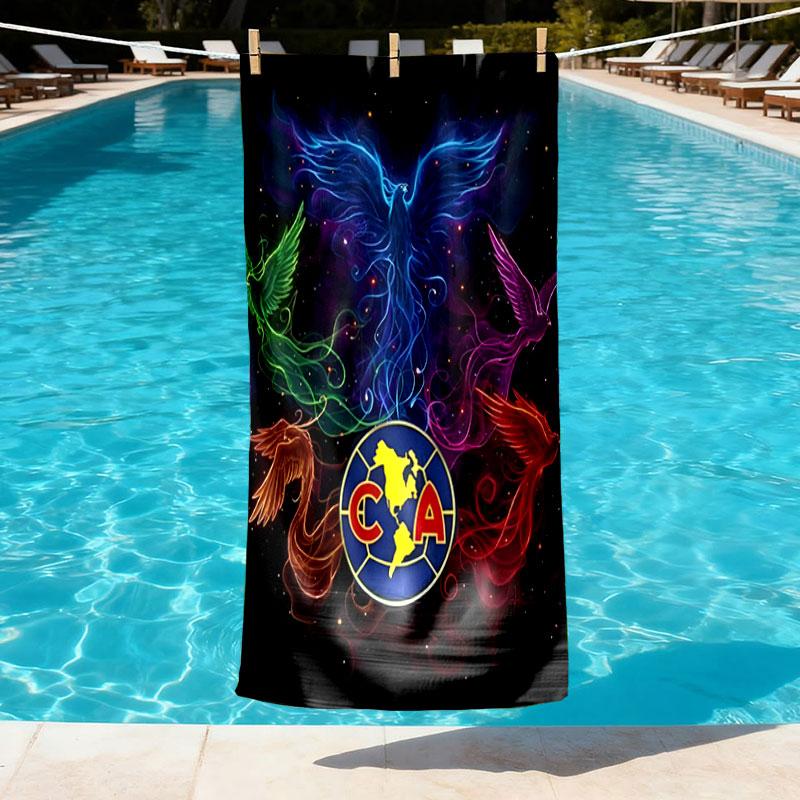 Club America Print Beach Towel Design, Soft, Lightweight. for Home Bathroom, Spa, Pool, Yoga, Surfing, Camping, Gift for Family, Friend