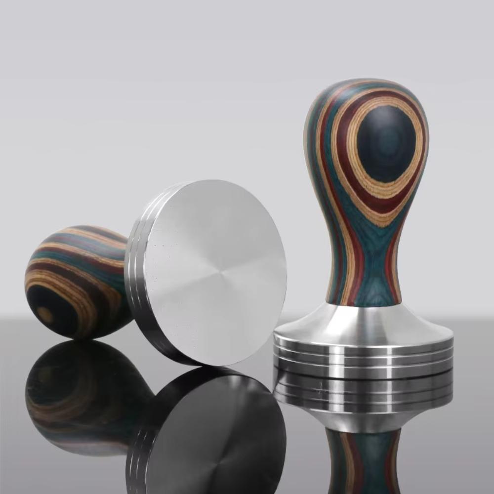Detachable Colorful Wooden Handle Coffee Tamper Thread/Flat Bottom Coffee Distributor Cafe