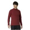 Stretch Fleece Training Long and Wine Red 32MAB542 Men's High-Neck T-Shirt, Sleeve, Stretch, Warm, Heather,