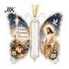 Transparent Acrylic Christmas Pendant Money Holder Ornament, Cash Hanging Decor with Vintage Holiday Surprise Butterfly Print, Party Supplies
