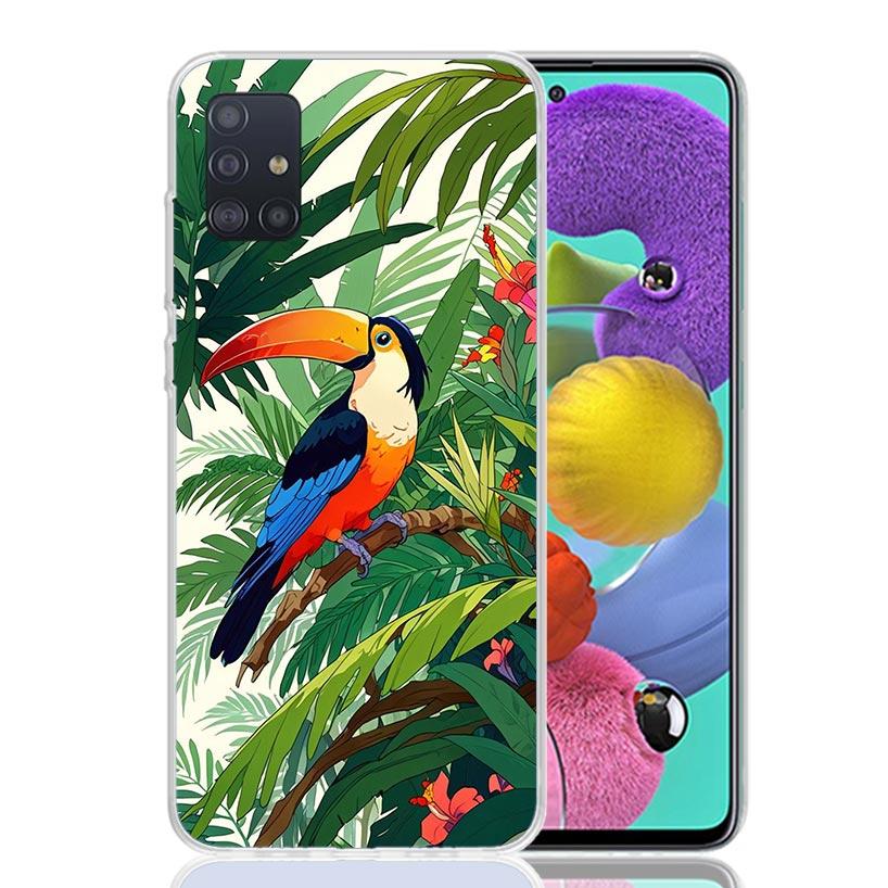 Tropical Toucan Phone Case For Samsung Galaxy A52 A32 A22 A12 A02S A50S A30S A51 A31 AA71 Note 20 Ultra 10 S10 Plus Galaxy A52 A