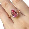 Luxury Supply Gold Ring Female, Pink Diamond Water Drop High Carbon Zircon Diamond Ring Ring Direct Sales