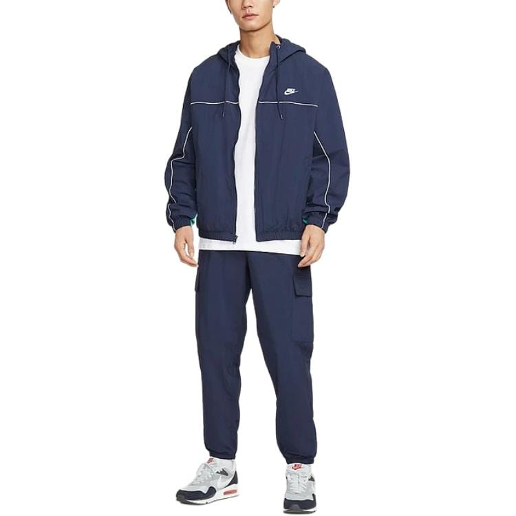 Nike Клубные куртки Мужские Морской синий С капюшоном Несъемный Умеренный Другое HJ2013-451