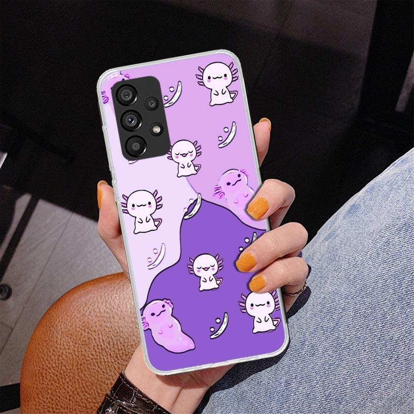 Милый Аксолотль Кавайный Чехол для Телефона Для Samsung Galaxy A52 A32 A22 A12 A51 A31 A50S A30S A20S A10S Note 20 Ultra 10 Plus S10 A72 A71