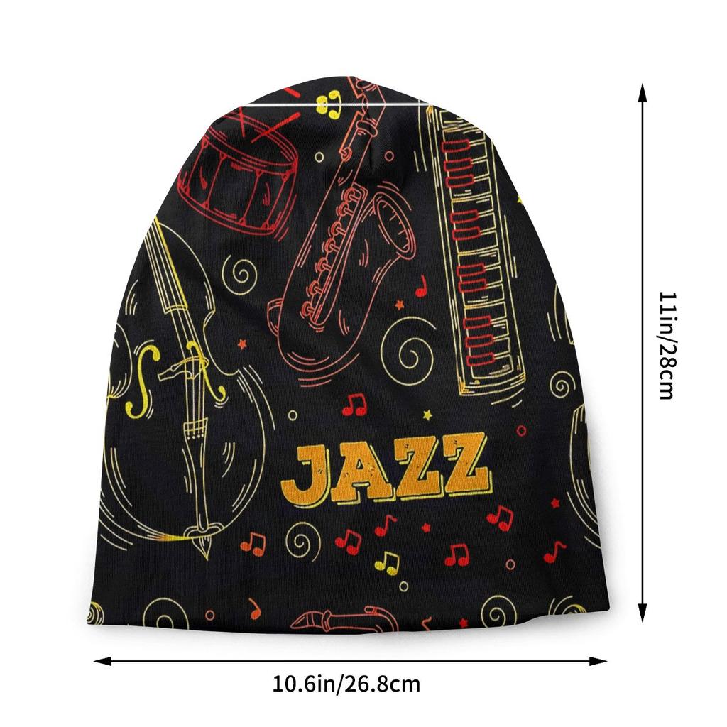 Heavy Metal 1960s Punk Jazz Music Unisex Women Beanies Windproof Ski Cap Double Layer Fabric Bonnet Hat