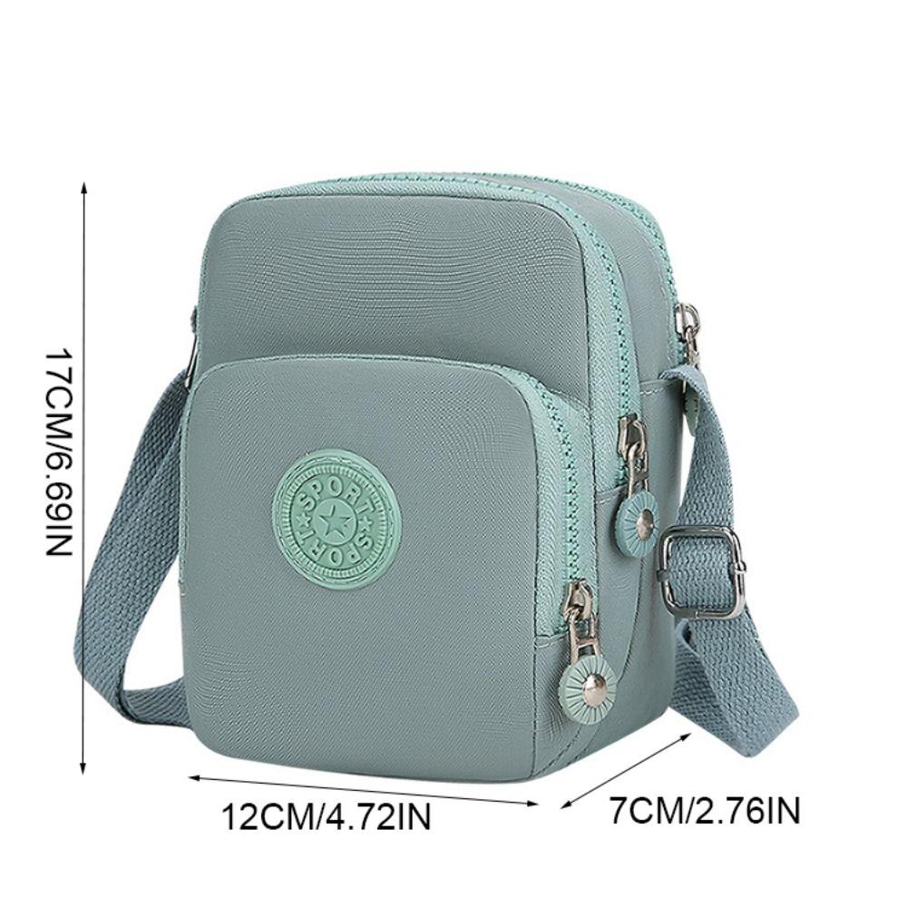 Квадратная нейлоновая сумка через плечо с регулируемым ремешком, маленькая сумка для телефона, простая сумка через плечо на молнии для женщин