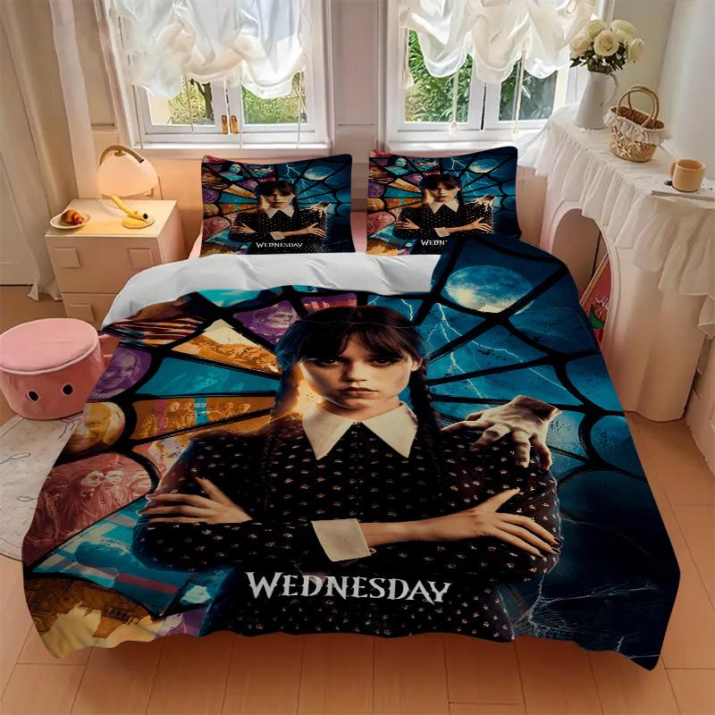 Wednesday Addams Mystery Print 3Pcs Bedding Setduvet Cover With 2 Bedropillowcase Home Birthday Gift