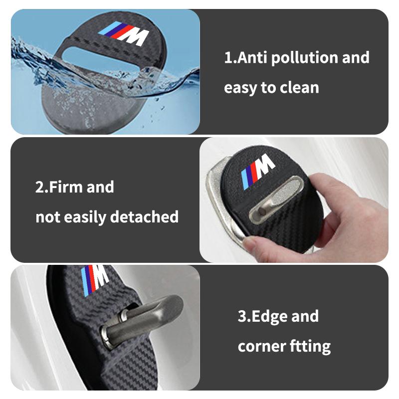 BROB8 Car Latch Stop Anti Rust Waterproof Door Lock Key Buckle Panel For BMW Performance M E87 E30 E46 E28 F35 G20 E93 F20 X3 X
