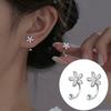 Women's Flower Stud Earrings Charm Elegant Rhinestone Floral Stud Earrings for Bridal Wedding Jewelry