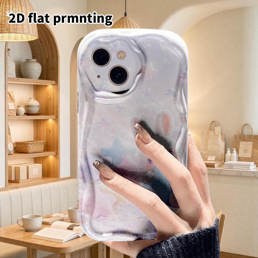 Phone Case: 2D flat design suitable for iPhone 18 17 16 15 14 13 Pro protective case, couple style, cute soft bunny, Christmas and Halloween gift