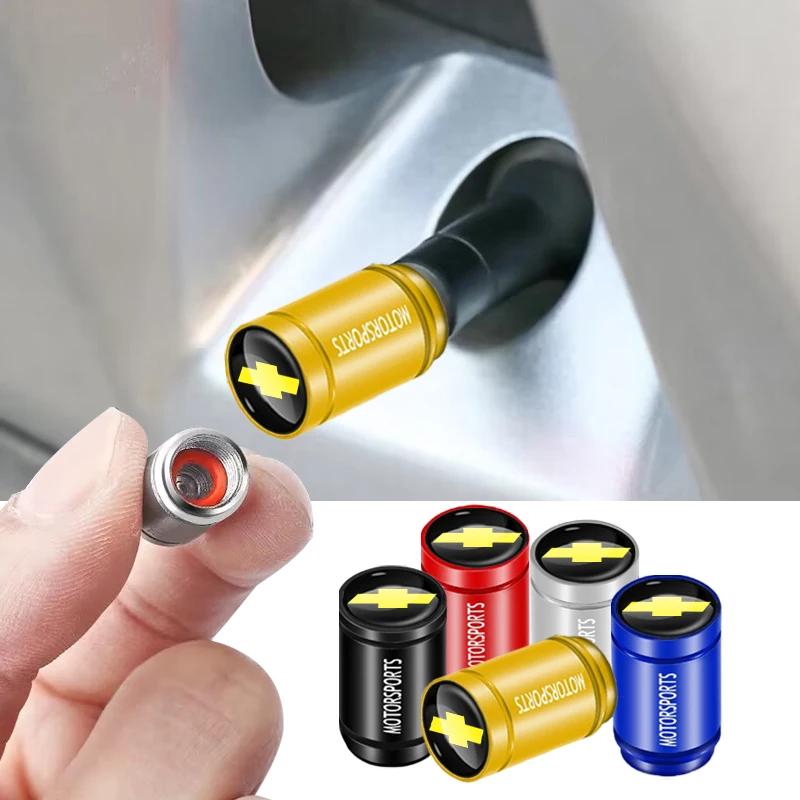 4pcs Car Tire Valve Wheel Tyre Air Valve Dust Covers Stem Caps For Chevrolet Silverado Impala Malibu Cruze Camaro Blazer Spark XK2
