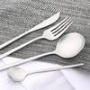 30/36Pcs Matte Gold Dinnerware Set Stainless Steel Knife Fork Spoon Dinner Cutlery Set Western Tableware Set Dessert Spoon
