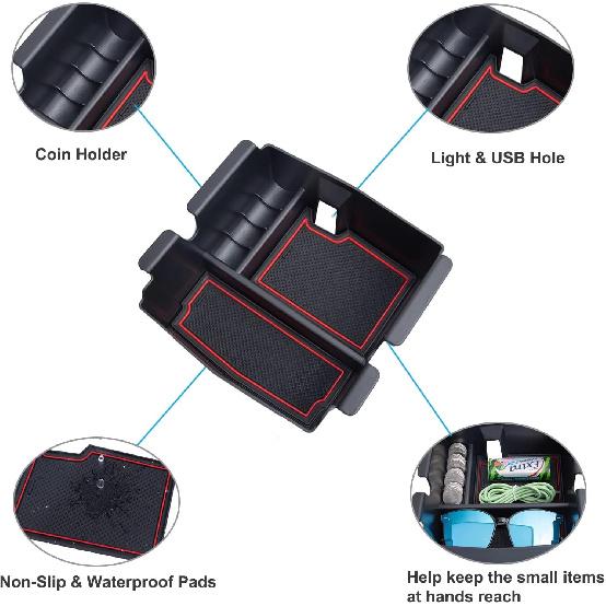 Center Console Organizer for Wrangler JL/JLU (2018-2025) & Gladiator JT (20