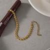 Uworld Delicate White Rhinestone Arrow Heart OT Buckle Cuban Chain Layered Bracelets Women Gold Plated Stainless Steel Jewelry