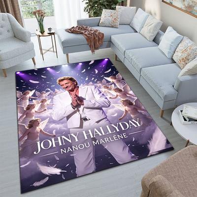 French Legendary Rock Singer and Actor Johnny Hallyday Carpet Is Suitable for Living Room and Bedroom Doormats Office Balcony Decorative Carpet V25