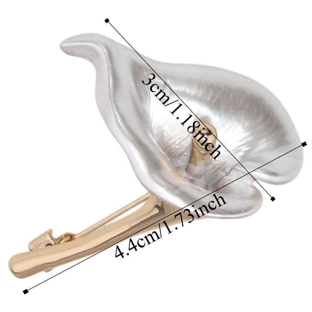 French Style Calla Brooch Vintage Metal Glossy Brooch Zantedeschia Pins  Western-style Clothes