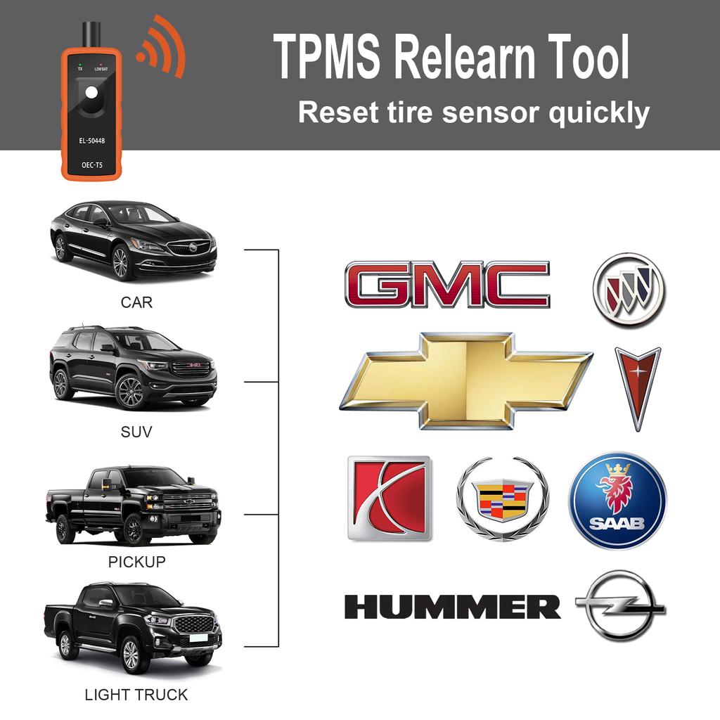 Car TPMS Reset Tool EL50448 Auto Tire Pressure Monitoring System Relearn Tool For GMC/Opel/Buick/Chevrolet/Cadillac/Saturn/Saab