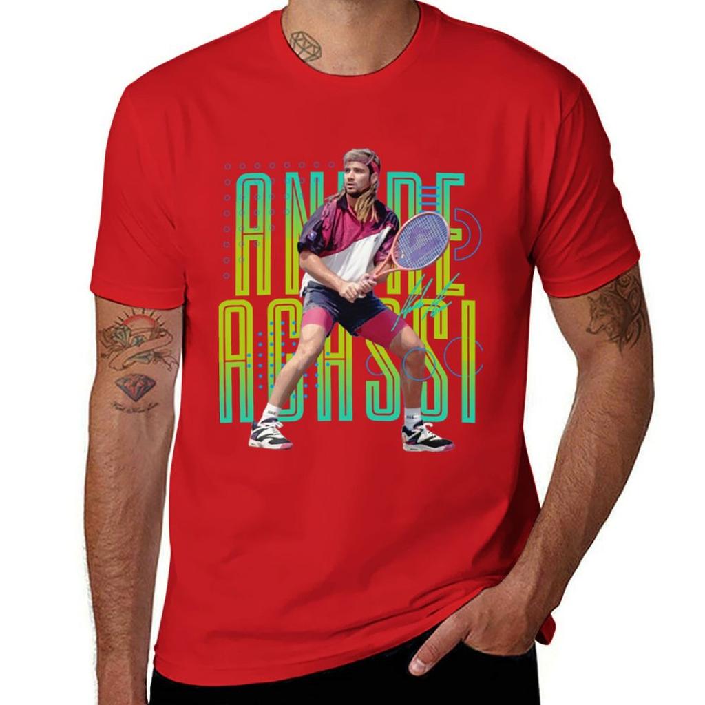 Andre Agassi 90's T-Shirt customs design your own anime clothes summer top T-shirt men