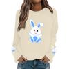 Women's Fashion Casual Easter Bunny Print Casual Long Sleeve Round Neck Sweatshirt Top