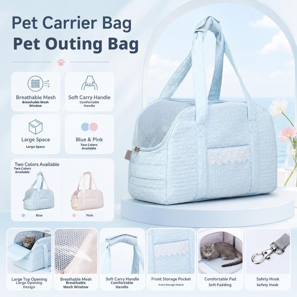 SHINEKNOT Spring And Autumn Pet Small Cat Bag Dog Bag Handheld Portable Breathable Pet Travel Bag