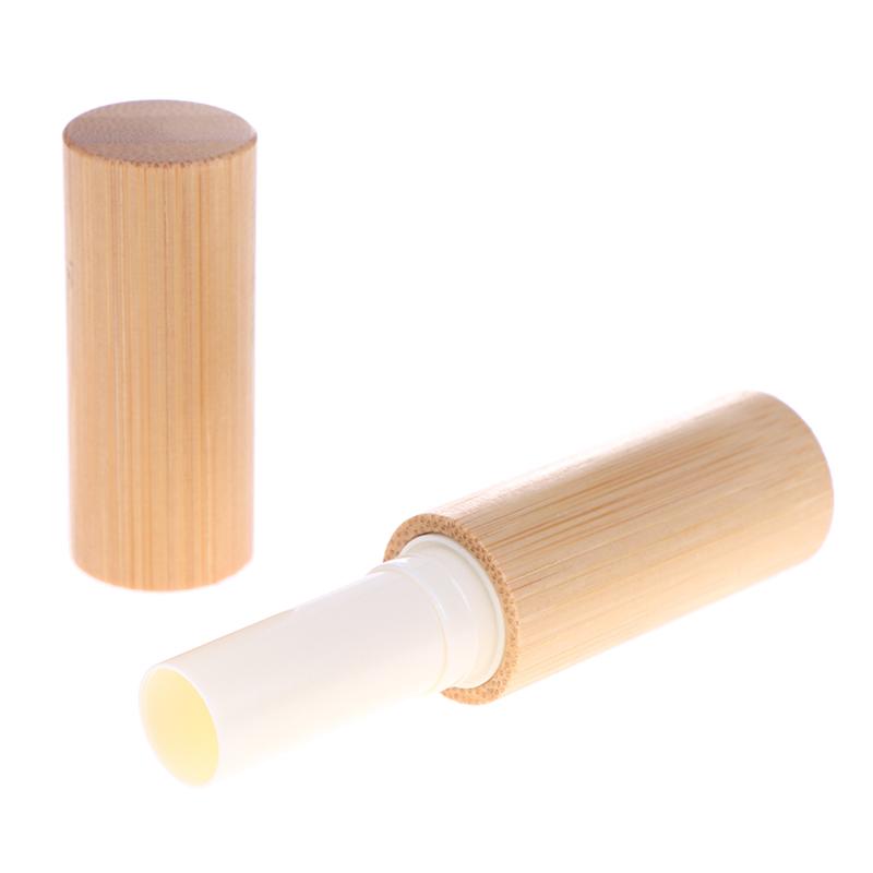 1 Pcs 2.8G Bamboo Lipstick Tube Top Grade Lip Balm Sub Package Diy Empty Bamboo Lipgloss Container
