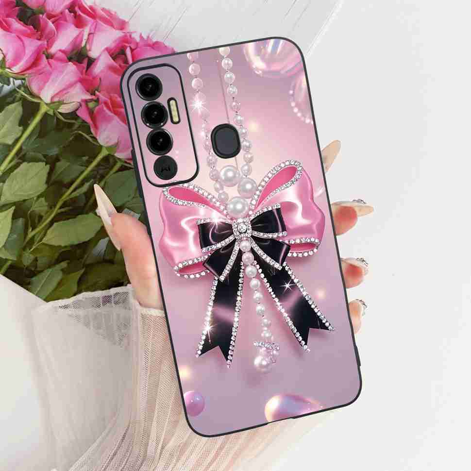 Simple Design Cartoon For Tecno Spark 7P KF7j Case Silicone TPU Black Cover For Tecno Spark7P 7p 6.8" Bumper Phone Cases Fundas