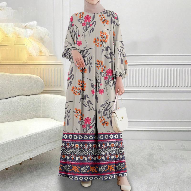 Women's Clothing, Classic Styles, Floral Prints, Plus Sizes for Muslim Clothing, Street and Outdoor Fashion, 2025