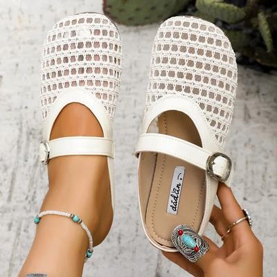 Мода 2025 Слипоны Сетчатые Женские Балетки Удобный Уличный Стиль Мягкая Подошва Туфли Летние Модные Тапочки Однотонные С Круглым Носком Лоферы