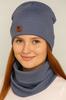 Set of Hat + Neck Warmer for Women and Men, Two-Layer Set, Warm Jeans