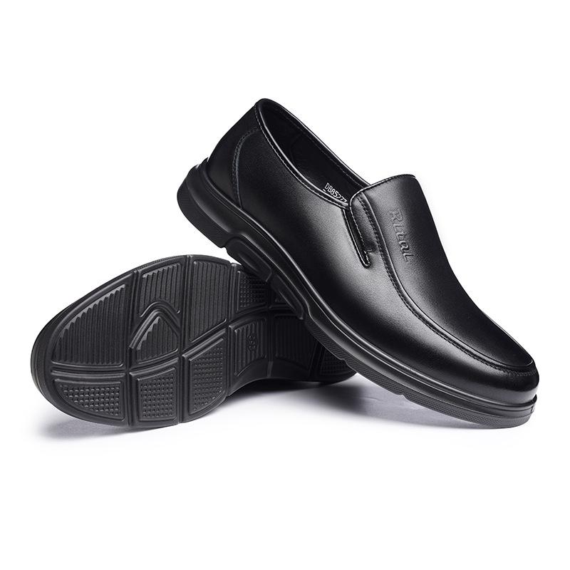 Мужские нескользящие водонепроницаемые рабочие туфли из натуральной кожи - мягкая подошва, износостойкая повседневная обувь 85273
