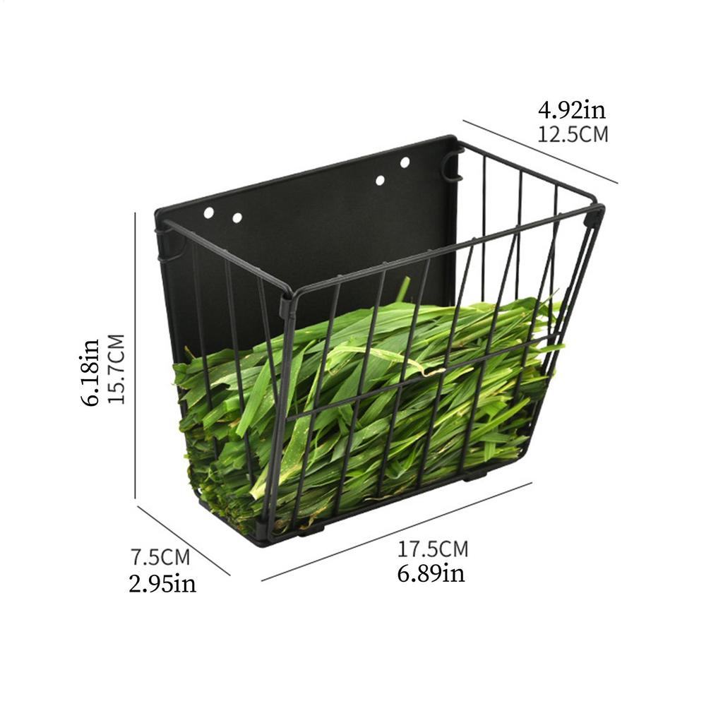 Rabbit Hay Feeder Metal Rabbit Hay Rack Foldable Feed Storage With Hook Metal Frame Hay Feeder for Pet Hutch Wall Feeding