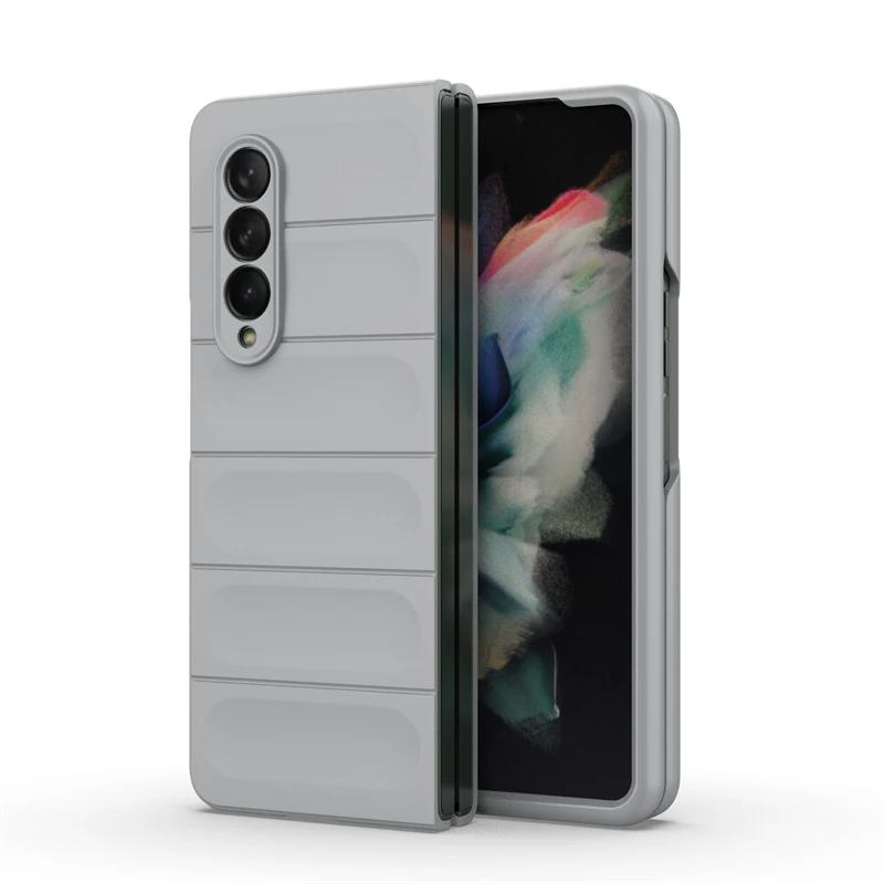 Для Samsung Galaxy Z Fold3 4 5 5g задняя крышка телефона чехол мягкий жидкий силикон противоударный защитный чехол Funda Coque