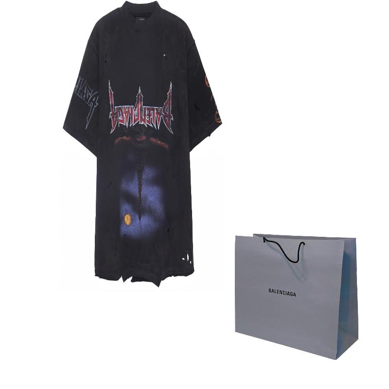 Balenciaga Футболка FW23 Свободный крой Унисекс Черный 698811TOVT31055